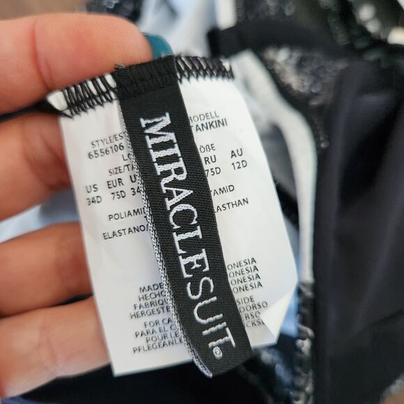 Miraclesuit Two Piece‎ Swimsuit 8/34D Beach Vacation Resortwear Coastal - Picture 4 of 9